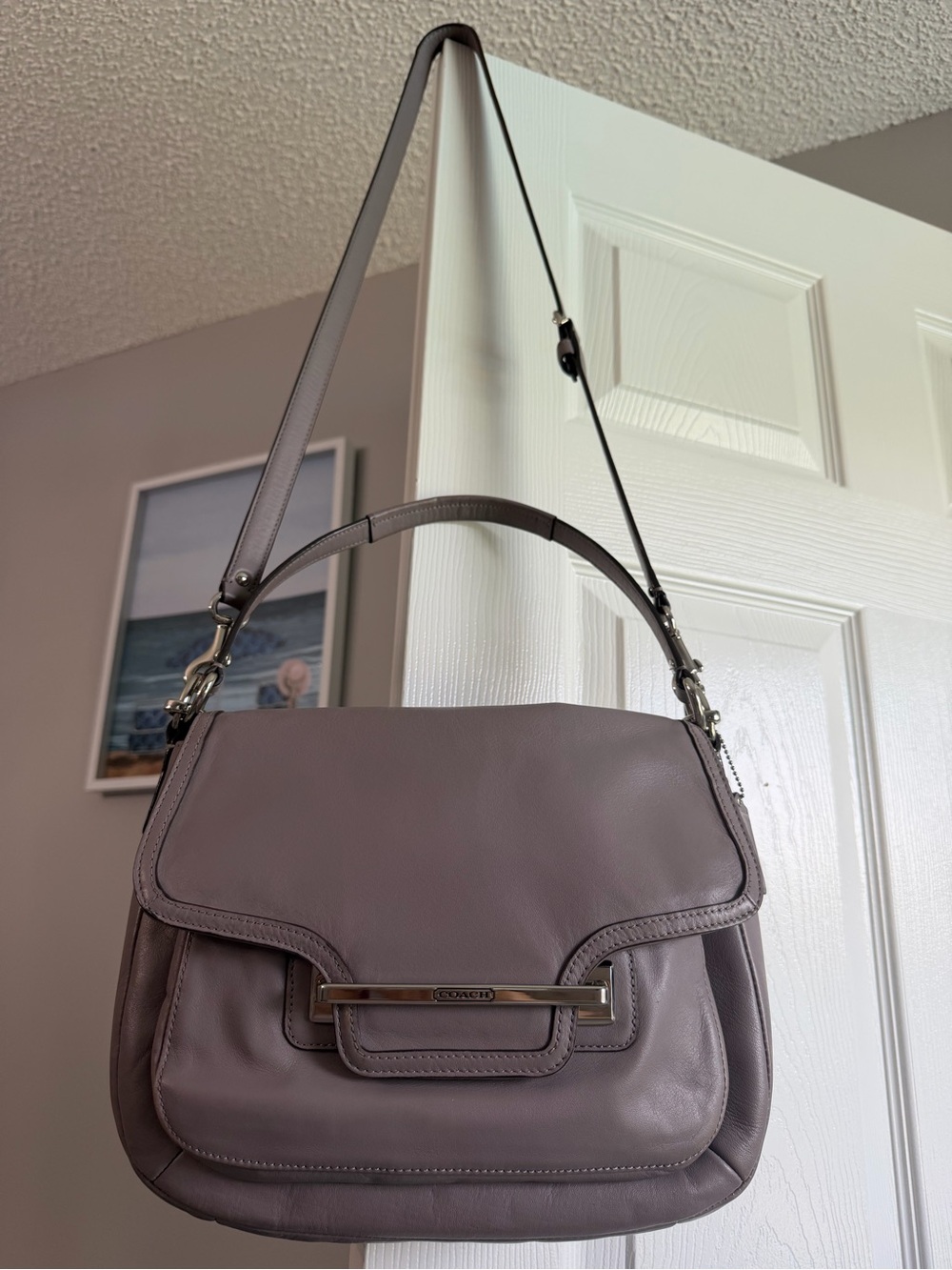 Coach Taylor Leather Shoulder Bag F27481 – Dusty Purple/Putty – MSRP $398